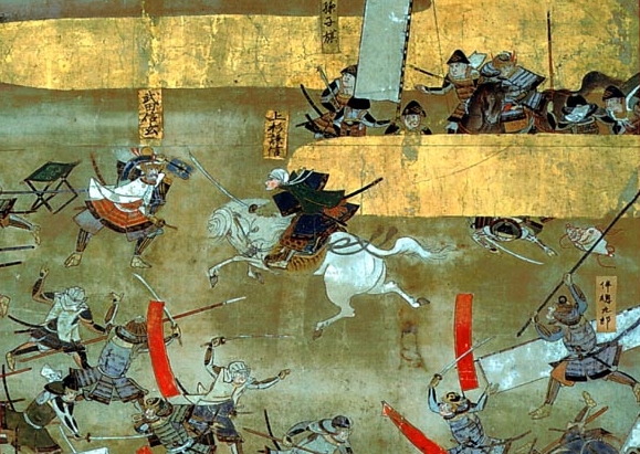 Representación de la batalla de Kawanakajima del periodo Sengoku