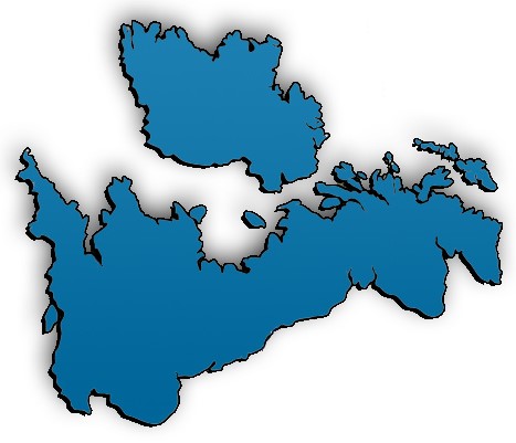 Mapa de Inglaterra dispuesto en forma horizontal