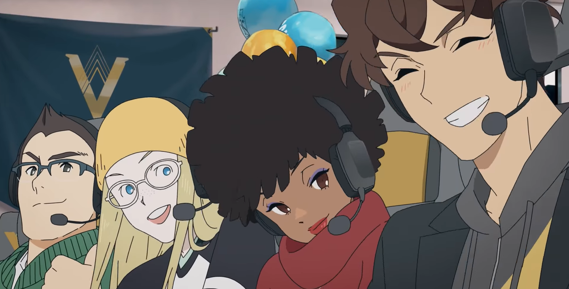 Parte de los amigos presentados en el opening