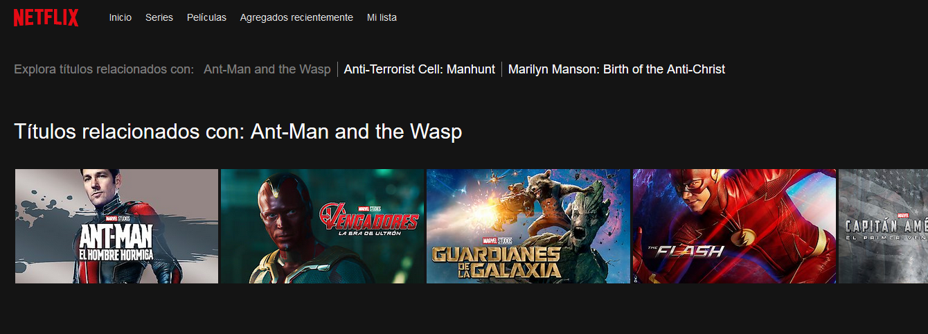 Catálogo Ant-Man Netflix Latinoamérica