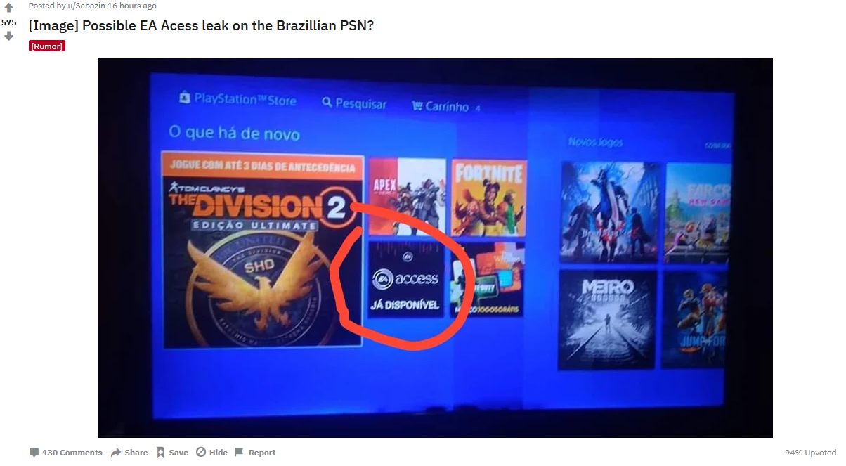EA Access - PS4 (c) Reddit