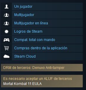 Mortal Kombat 11 en Steam