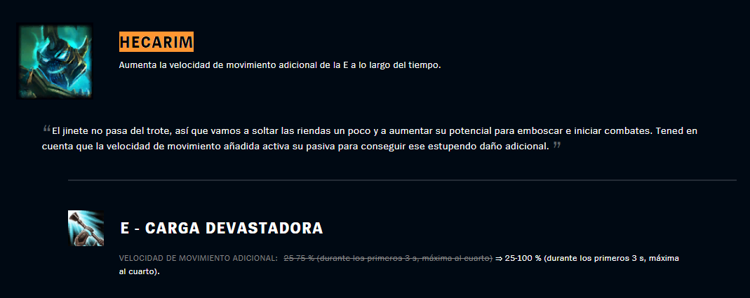 El buff que recibió Hecarim en el último parche
