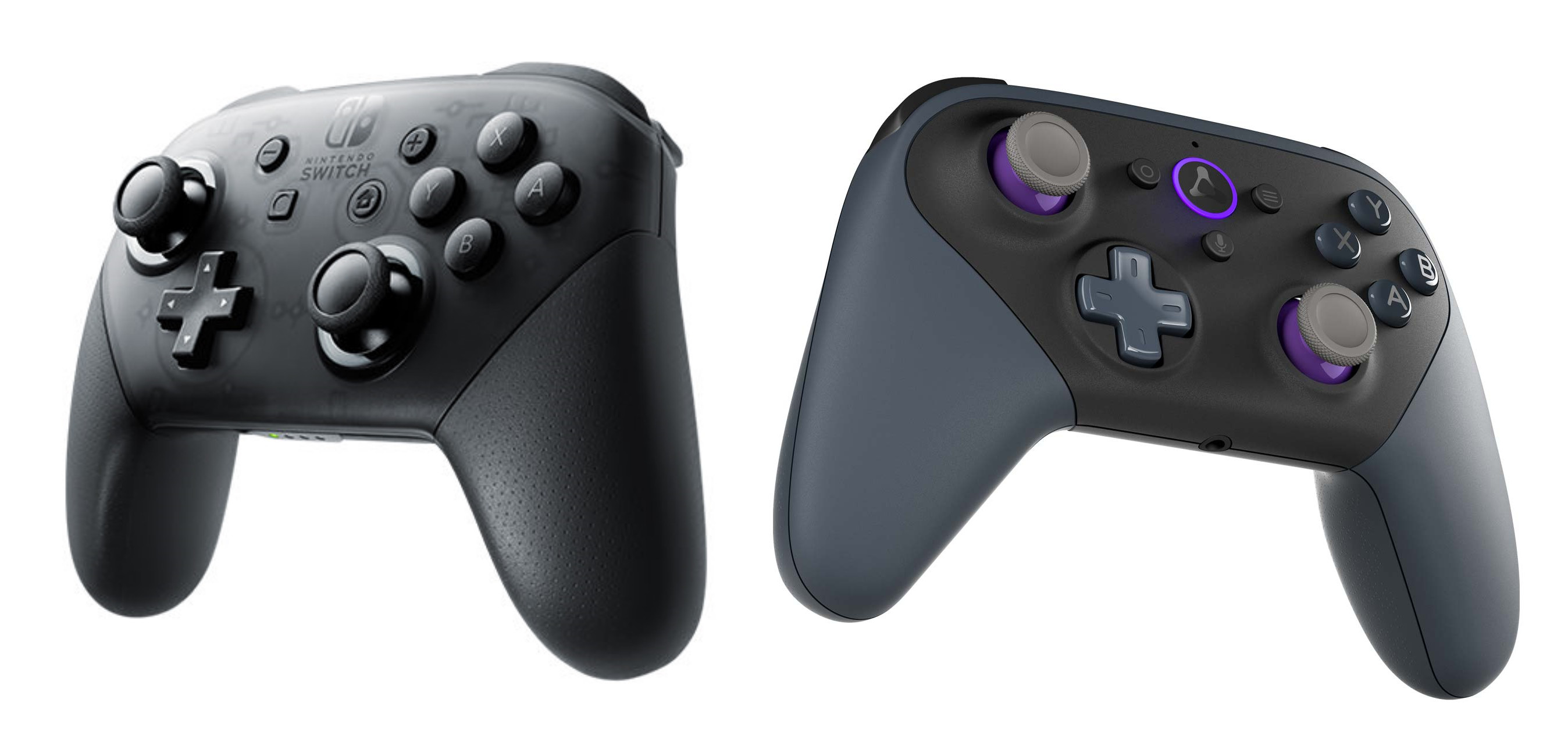 Izquierda: Pro Controller de Swtich. Derecha: Control de Luna