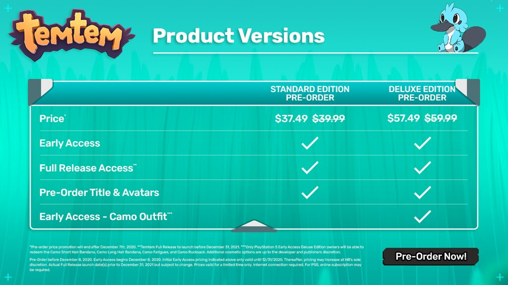 Temtem estará disponible en 2 versiones