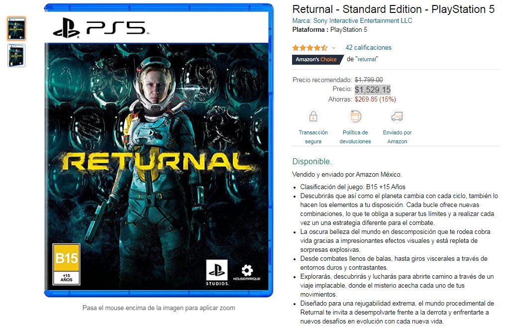 Returnal con 15% de descuento por Hot Sale 2021