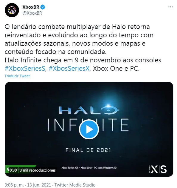 ¿Halo Infinite el 9 de noviembre de este año?
