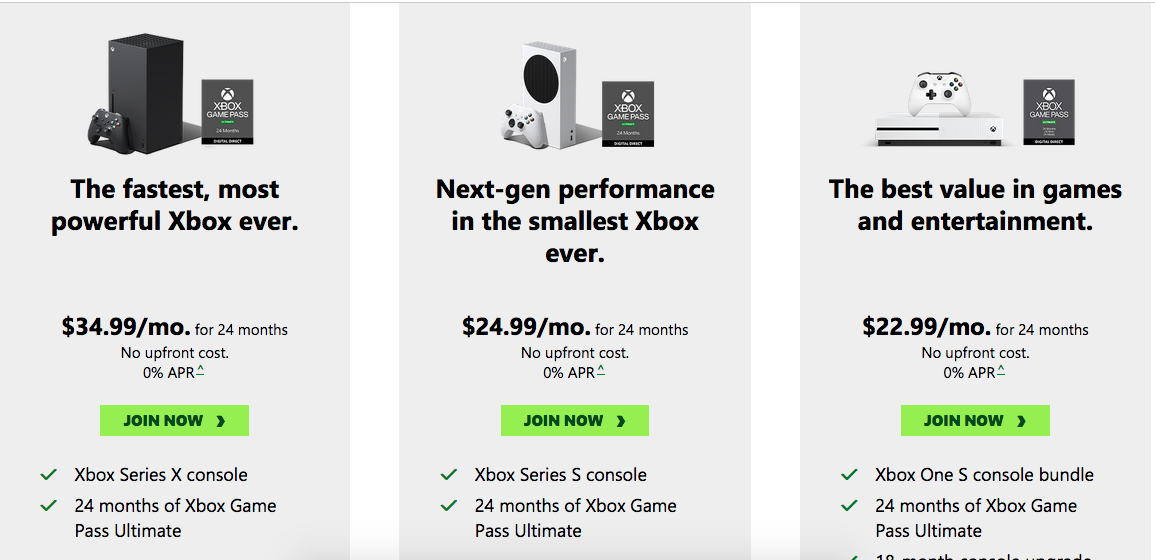 Los diferentes planes de Xbox All Access