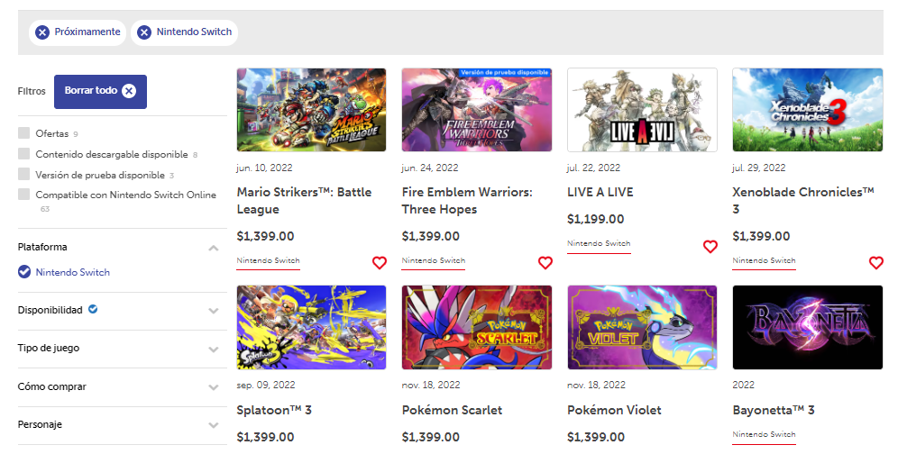 Así se puede encontrar el juego en el sitio oficial de Nintendo