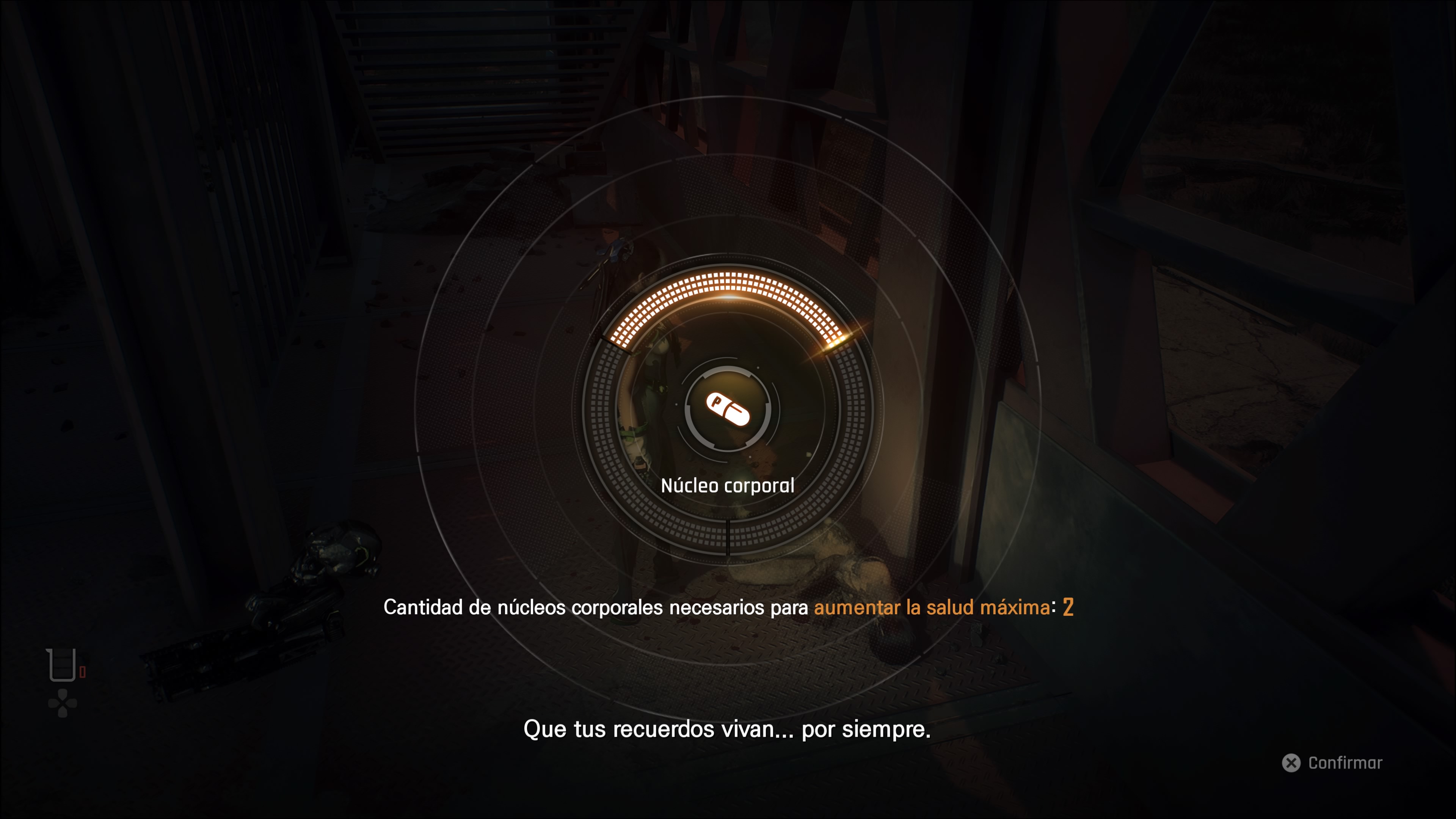 En el escenario hay objetos que nos permiten mejorar la salud y la batería de EVE