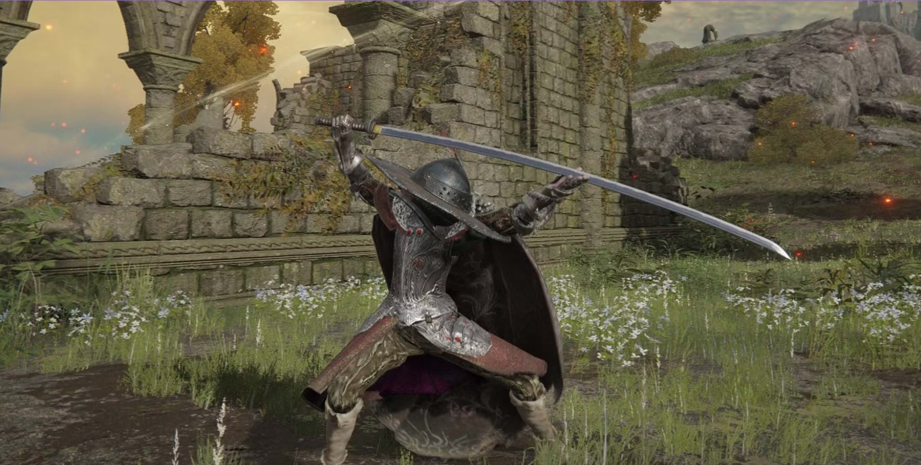 La katana Nagakiba es la más grande del juego base, pero se anunciaron otras katanas gigantes, probablemente mucho más grandes que esta