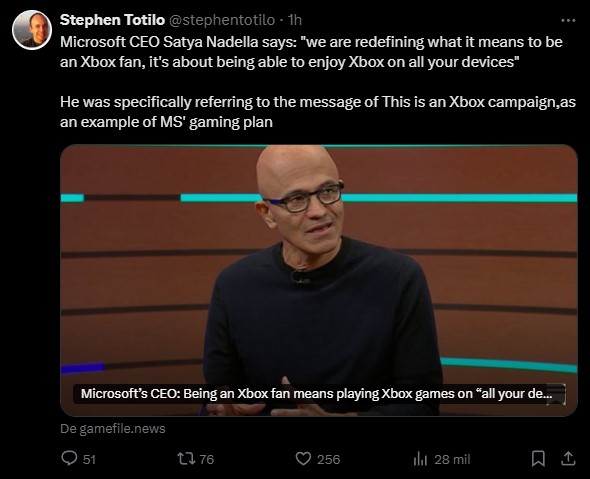 Satya Nadella explica la campaña This is an Xbox